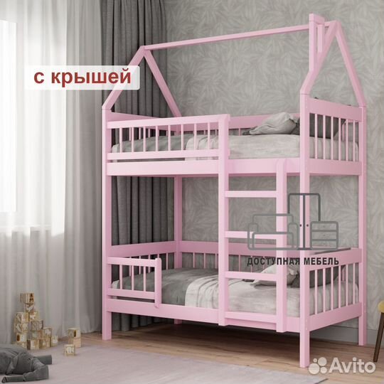 Двухъярусная кровать из березы