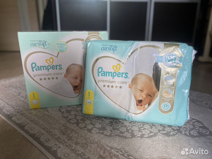 Памперсы подгузники pampers premium care 168 штук