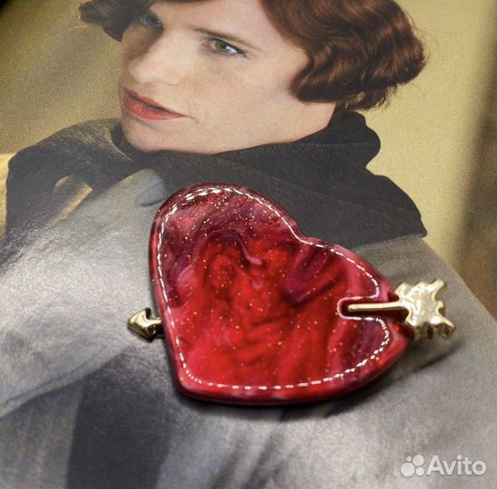 Винтажная брошь леопрад месяц сердце ангел винтаж