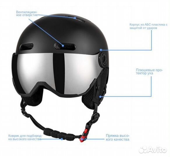 Горнолыжные очки со шлемом