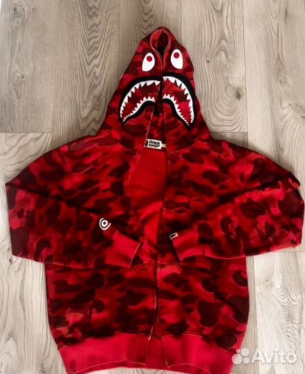 Зипка bape camo shark RED