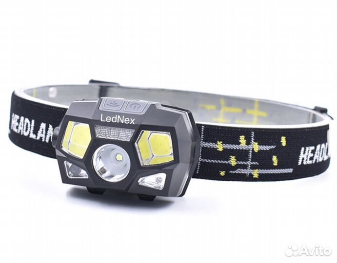 Фонарик налобный HL-1022 сверхяркий сенсор