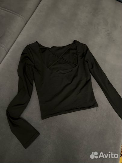 Черный топ блузка