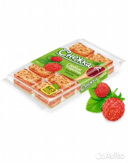 Сдобные палочки Снежка с Земляничным джемом 308г
