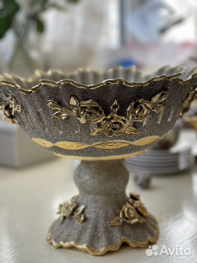 Ваза на ножке конфетница фруктовница