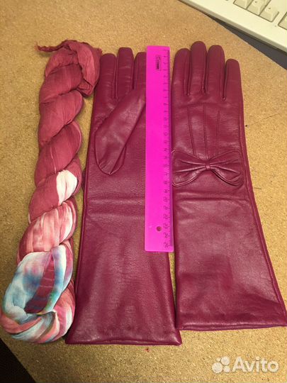 Перчатки женские кожаные новые 6,5