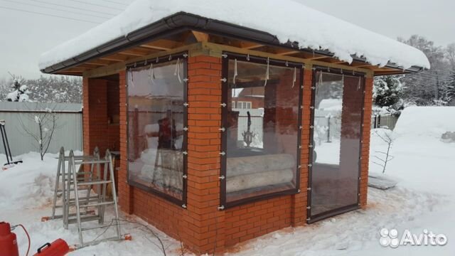 Мягкие окна, рулонные раздвижные для террасы, кафе