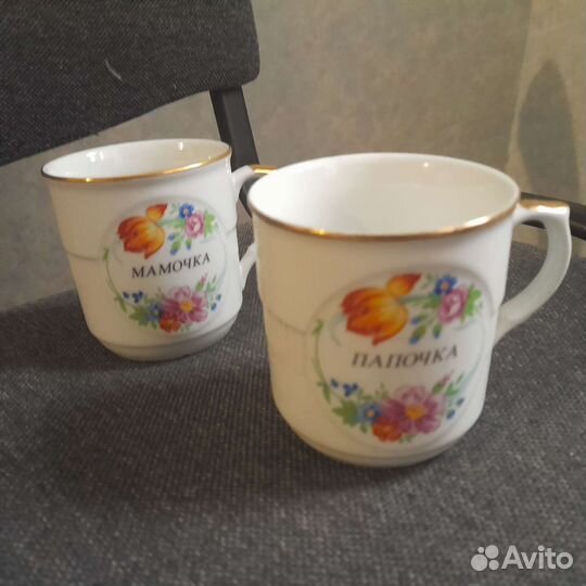 Новый набор из двух бокалов. Богемский фарфор