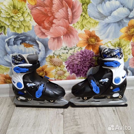 Коньки 2 в 1 размер 29-32 бу