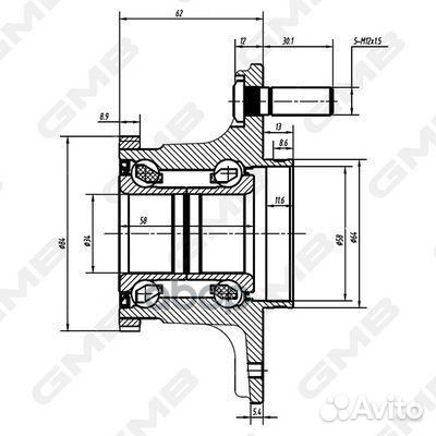 Ступичный узел задний GMB GH22800T GMB