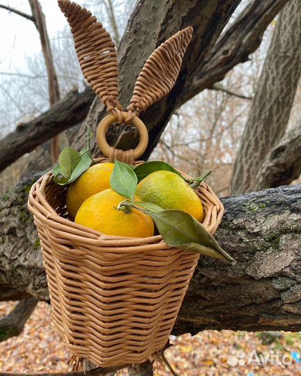 Корзина плетеная из бумажной лозы