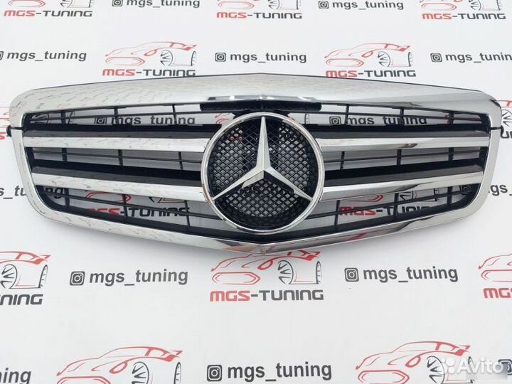 Решетка Mercedes E-class W212 09-13 2 полосы хром