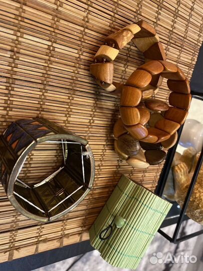 Бралеты из дерева, шкатулка для украшений