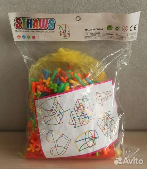 Детский трехмерный конструктор Straws Block