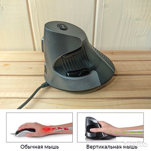 Вертикальная мышь Delux M618