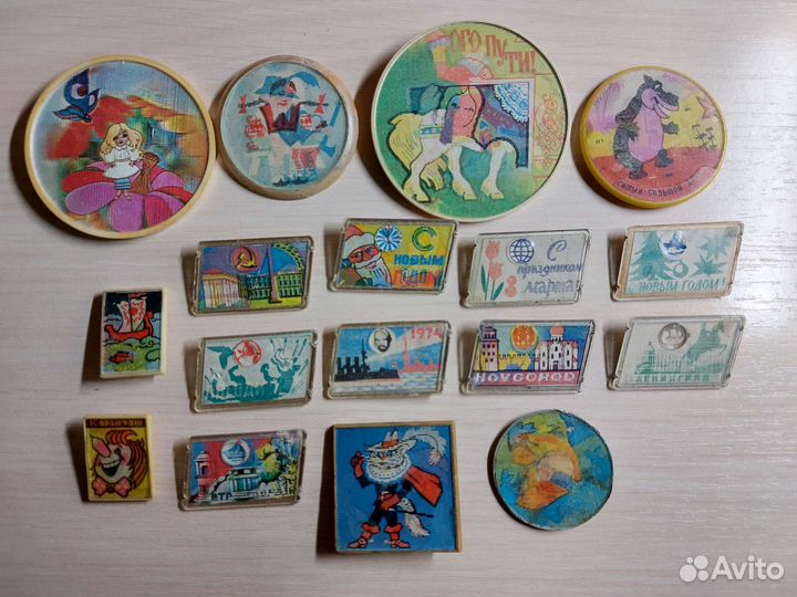 Детские значки СССР переливашки