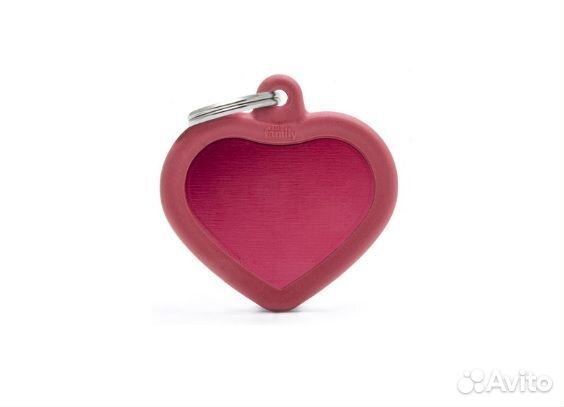 Гравировка Адресник сердце красное (С контуром) HT