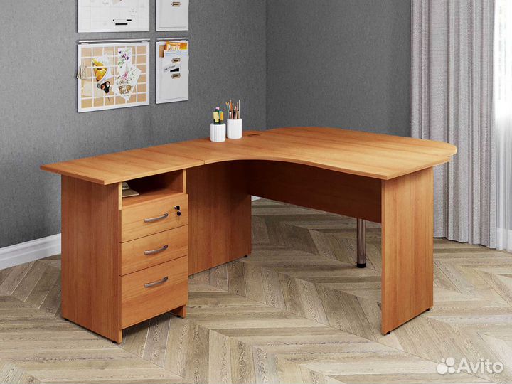 Угловой стол с тумбой Рубин 42 568 для офиса