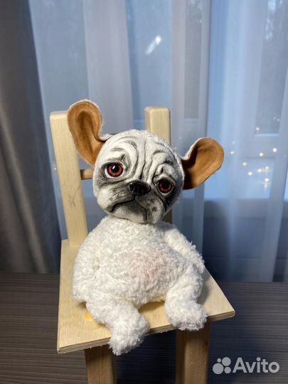 Игрушка щенок в смешанной технике