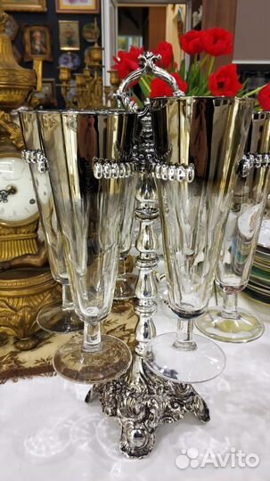Подставка с бокалами. Серебрение