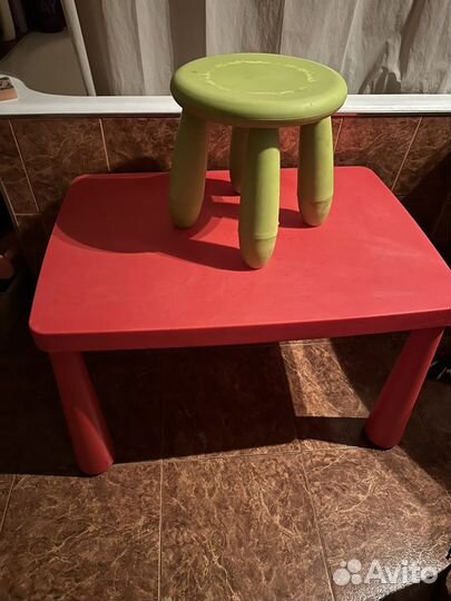 Детский стол и табурет маммут IKEA
