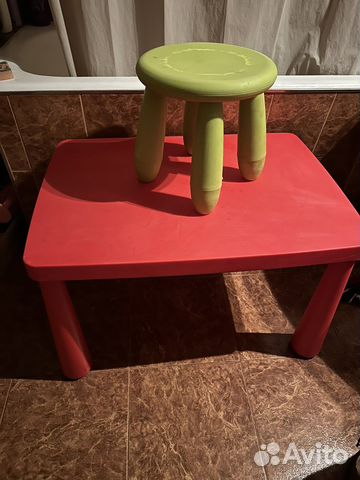 Детский стол и табурет маммут IKEA