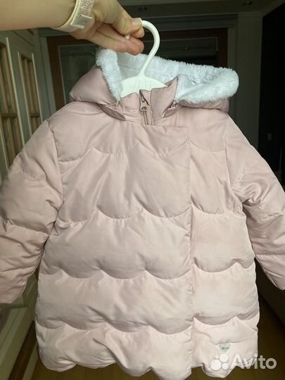 Chicco пуховое пальто 86 и шапка в подарок