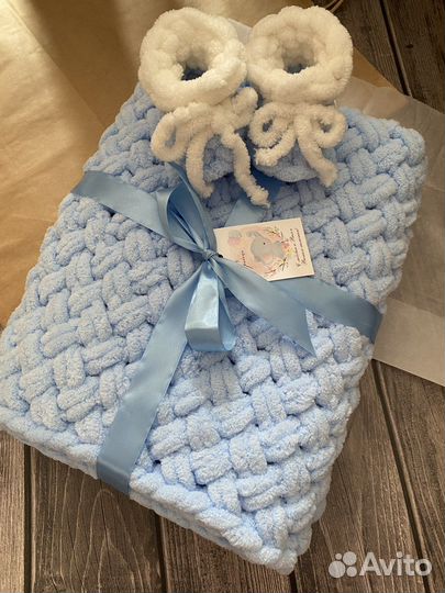 Конверт на выписку из роддома крестины плед