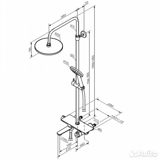 Душевая система Damixa Jupiter 977760300 стойка с