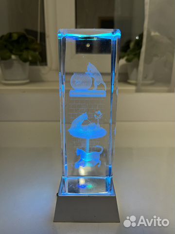 Ночник стеклянный с котиками