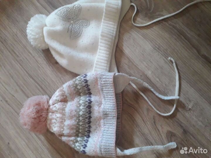 Шапочки теплые детские.Цена за две