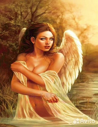 Алмазная мозаика 30x40 Обнаженный ангел в озере