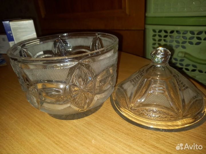 Очень красивая конфетница, хрусталь СССР, ретро