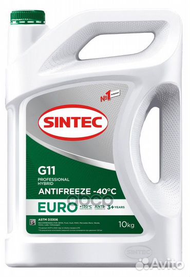 Антифриз Sintec Antifreeze Euro G11 green -40 10кг