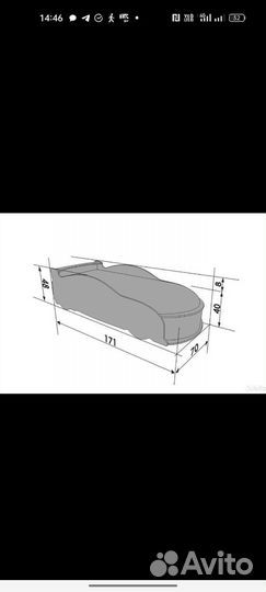 Детская кровать машинка с матрасом бу