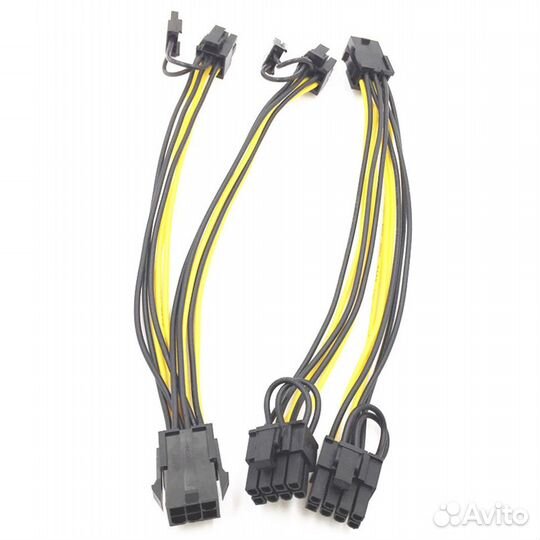 Переходник питания PCI-E 6Pin - 2x (6+2Pin)