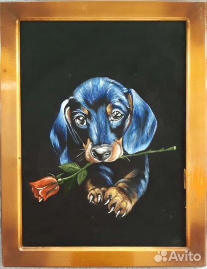 Картина маслом на бархате, авторская работа