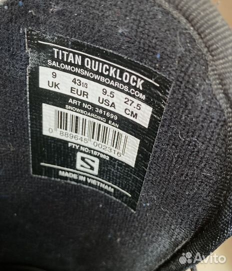 Ботинки для сноуборда Salomon Titan (275мм)