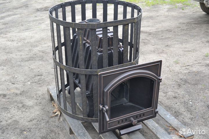 Банная цельнолитая печь из чугуна 
