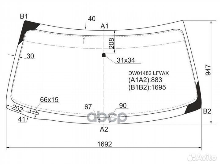 Стекло лобовое Ford Expedition 96-06 / F150 96-04