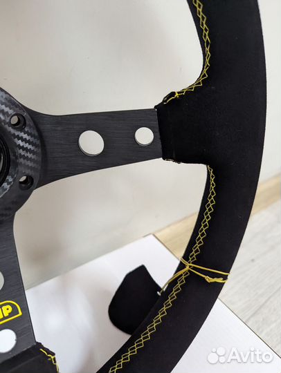 Руль гоночный дрифт замша Omp новый