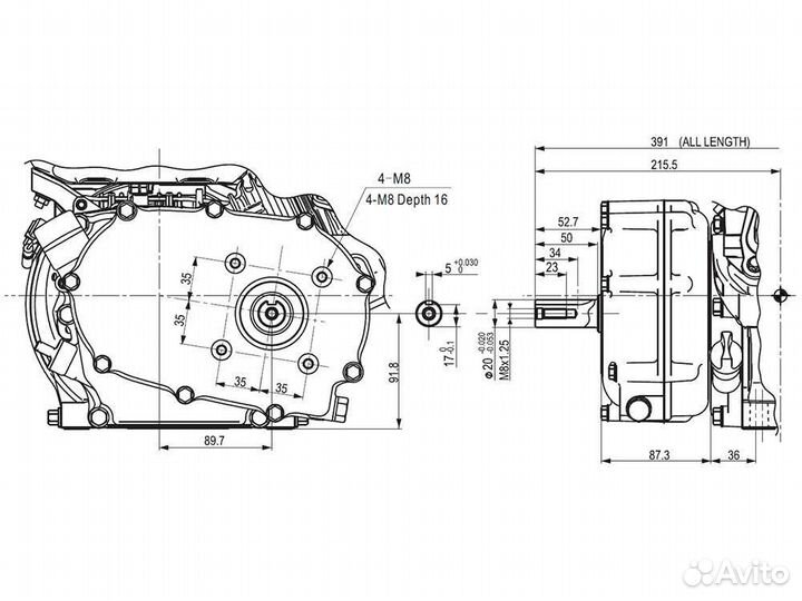 Понижающий редуктор lifan 168F-2R-170F-R