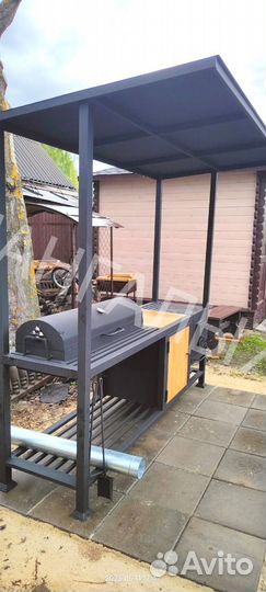 Мангал с печью под казан