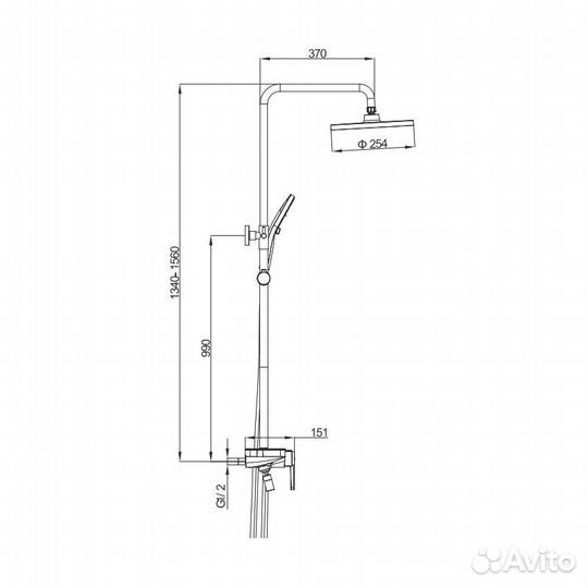 Душевая стойка со смесителем Gappo G2496-26