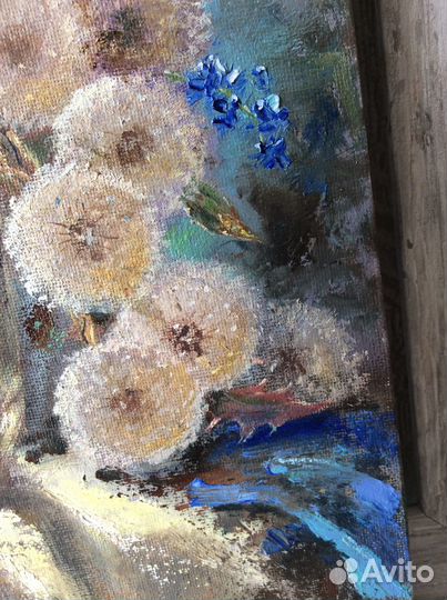 «Одуванчики» картина маслом с цветами