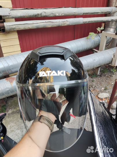 Мотошлем открытый Ataki JK526 Solid