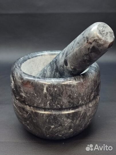 Ступка с пестиком мрамор Agness 9 см