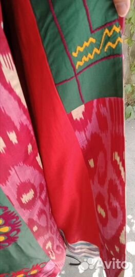 Узбекский халат из сюзане и иката. Кимоно