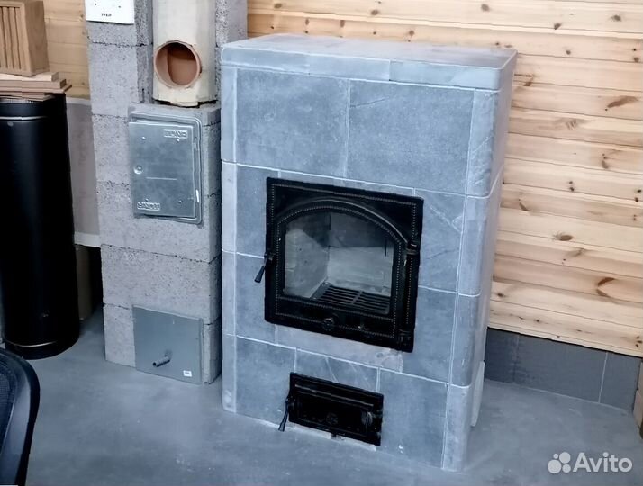 Печь камин из вулканического камня