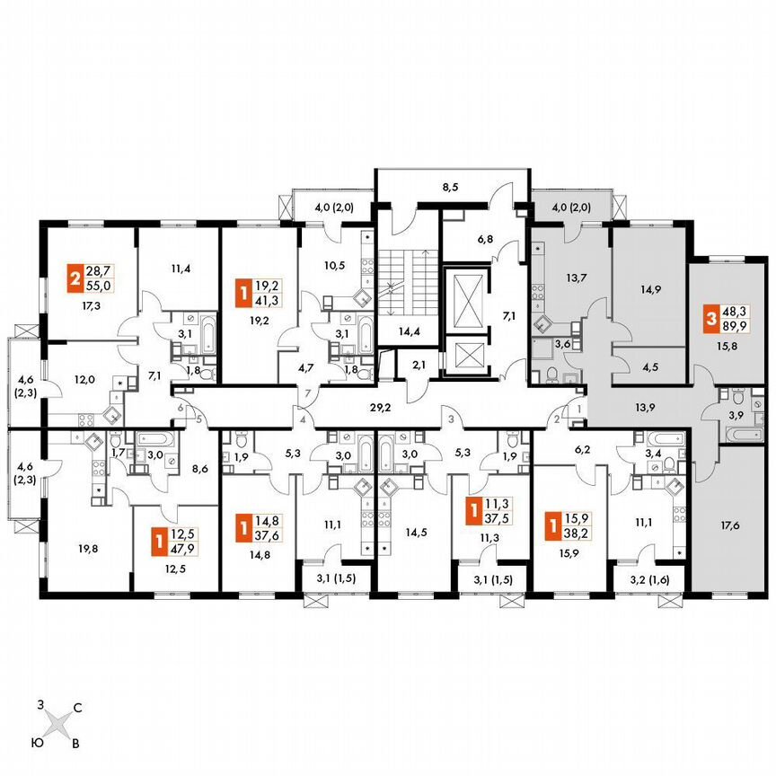 3-к. квартира, 87,9 м², 4/22 эт.